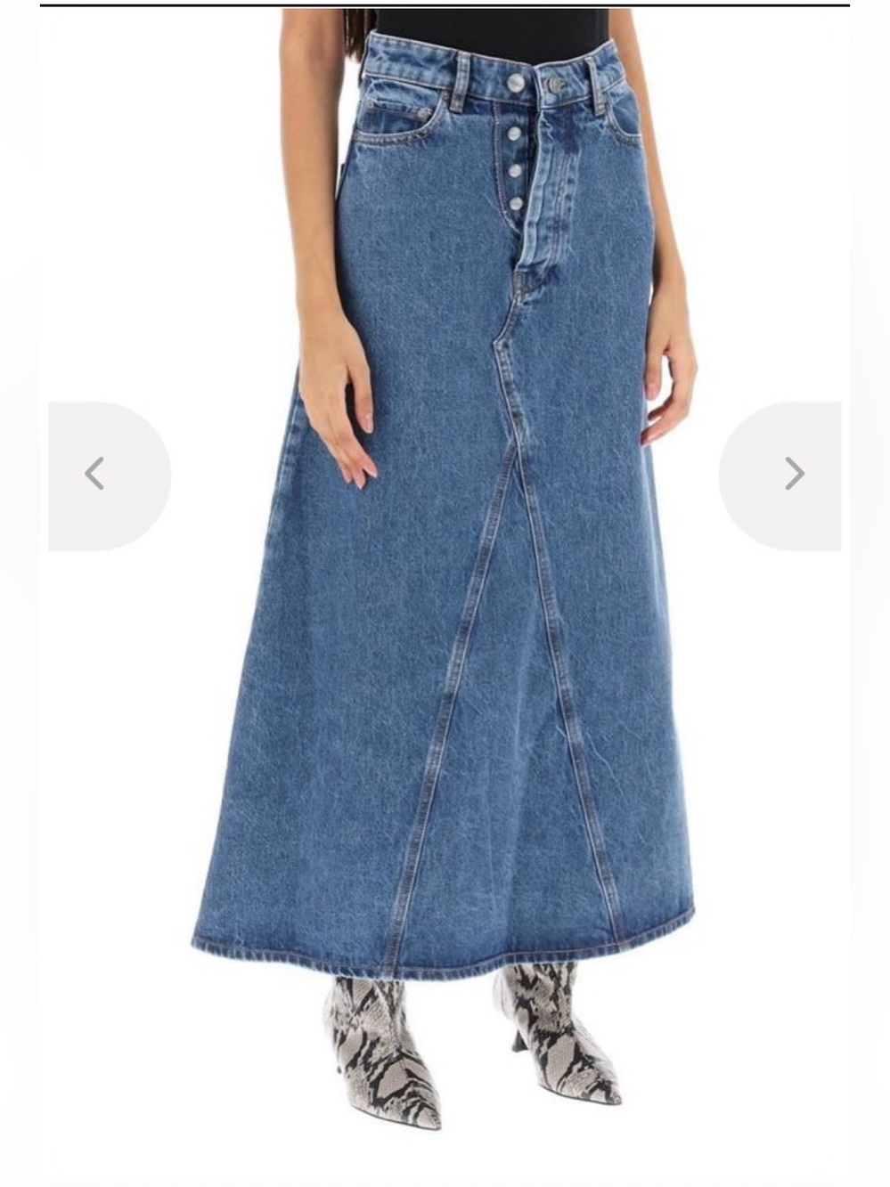Ganni Denim Maxi Skirt